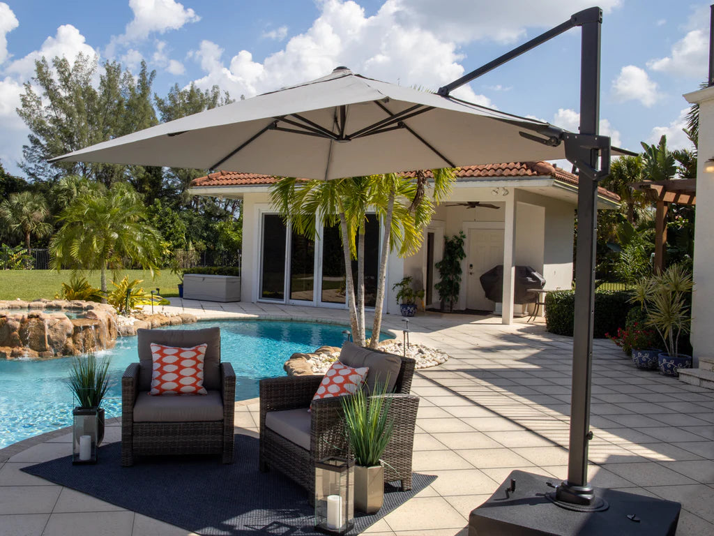 Deluxe Novasun Aluminum Hanging Umbrella Cantilever 10 ft with Mobile –  Shop4Patio.com