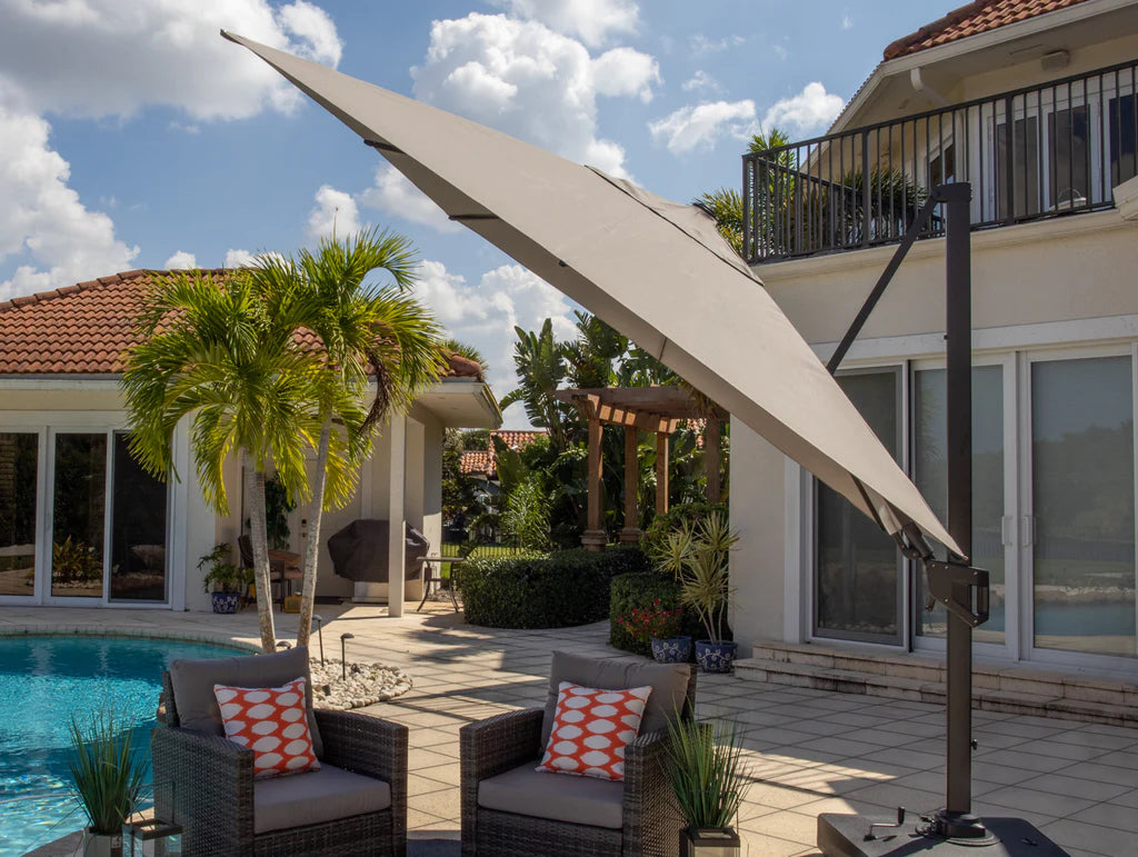 Deluxe Novasun Aluminum Hanging Umbrella Cantilever 10 ft with Mobile –  Shop4Patio.com
