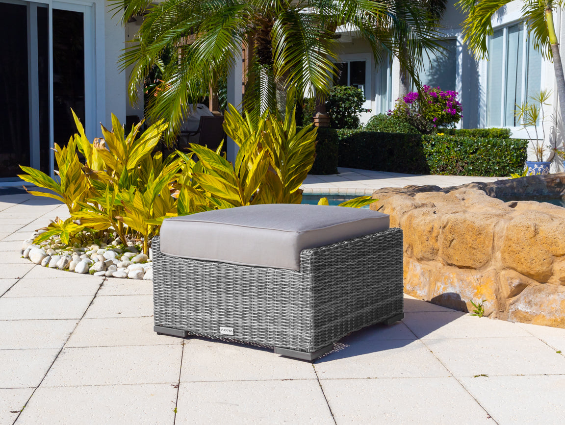 Tuscany Outdoor Patio Ottoman in Gray ??? Shop4Patio.com