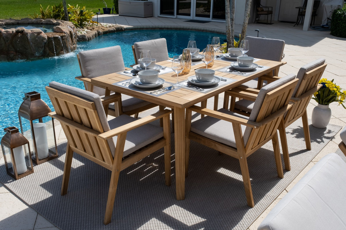 Laguna 14 Piece Outdoor Patio Furniture Combination Set in Teak