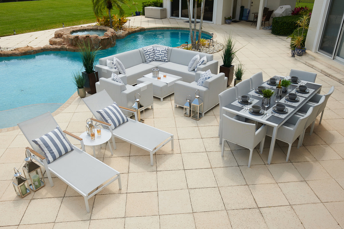 White patio furniture discount set