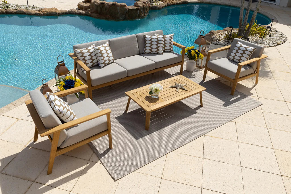 Teak outdoor lounge set deals