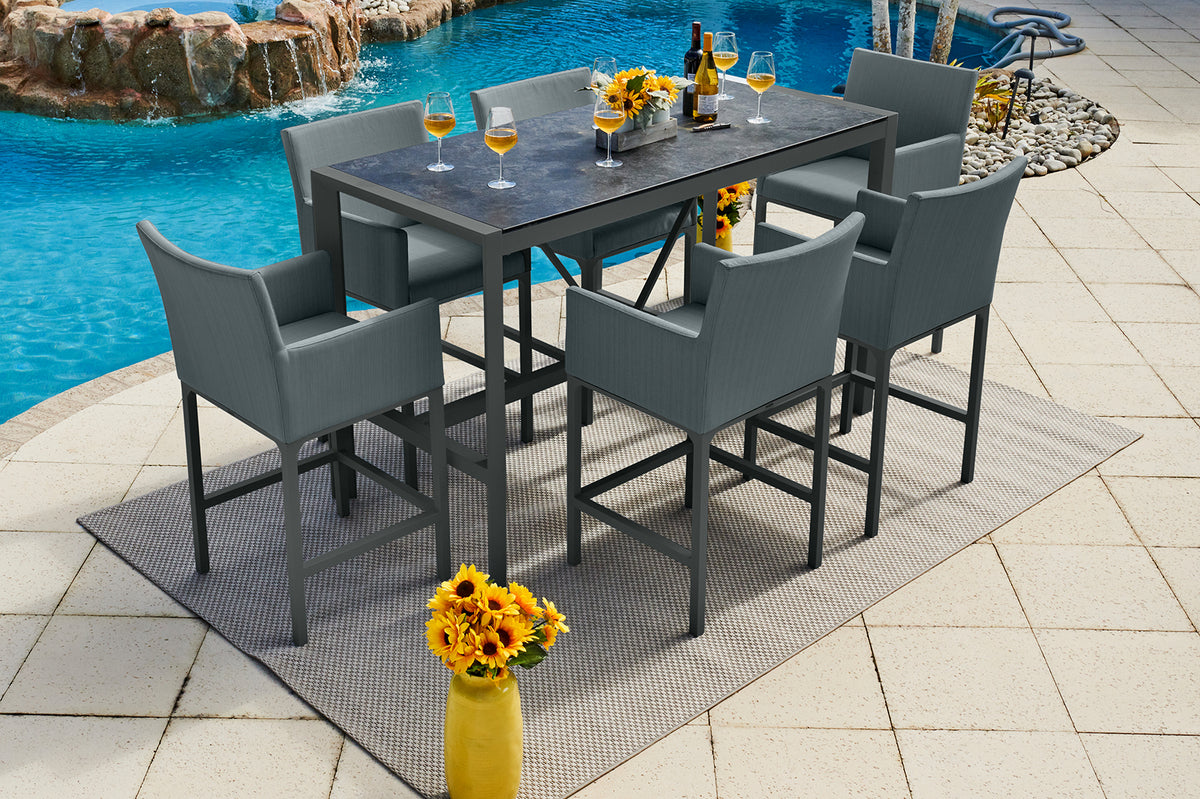 Rattan pub hotsell table and chairs