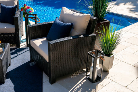 Espresso wicker patio discount furniture