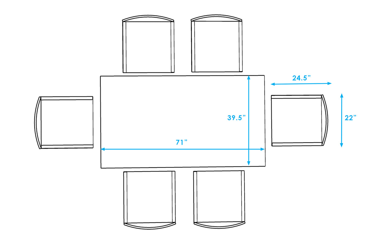 Juno 7 Piece Outdoor Dining Table Set in White – Shop4Patio.com