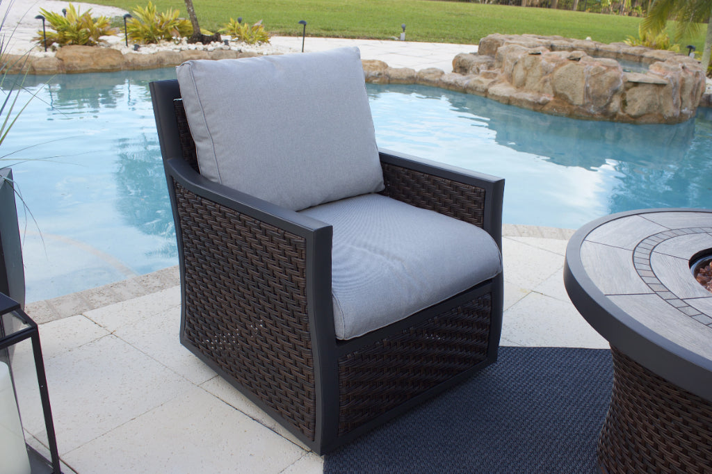 Outdoor Patio Swivel Chair With Cushions In Brown Wicker Shop4Patio Com   MG 0070 1200x1200 