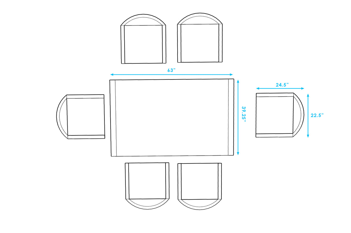 Milan 7 Piece Outdoor Dining Table Set in Light Gray – Shop4Patio.com